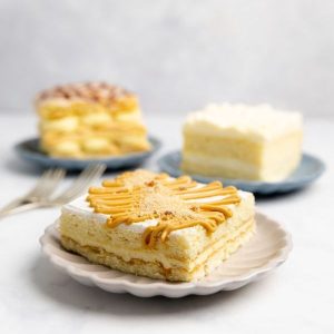 Caramel Custard Cake - Slices