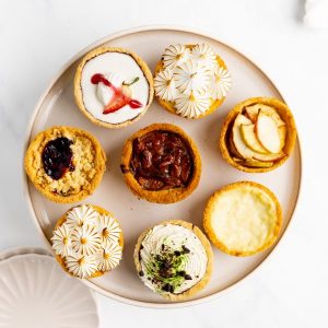 Variety of Tarts with various toppings - Individual Dessert